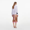 Lilac Viscose Contrast Lace Blouse