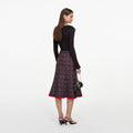 Multi Textured Knit Midi Skirt