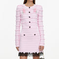 Pink Pointelle Knit Skirt