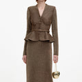 Bronze Tailored Knit Midi Dress