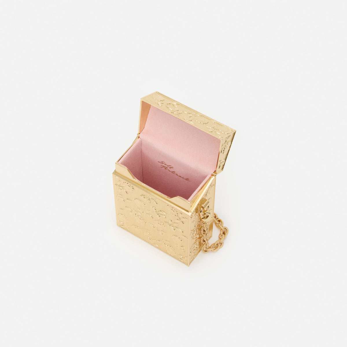 Gold Floral Engraved Micro Bag