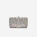Silver Crystal Swan Clutch Bag