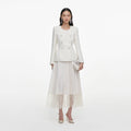 Cream Boucle Wrap Midi Dress