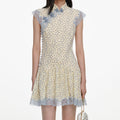 Yellow Devore Polka Dot Mini Dress