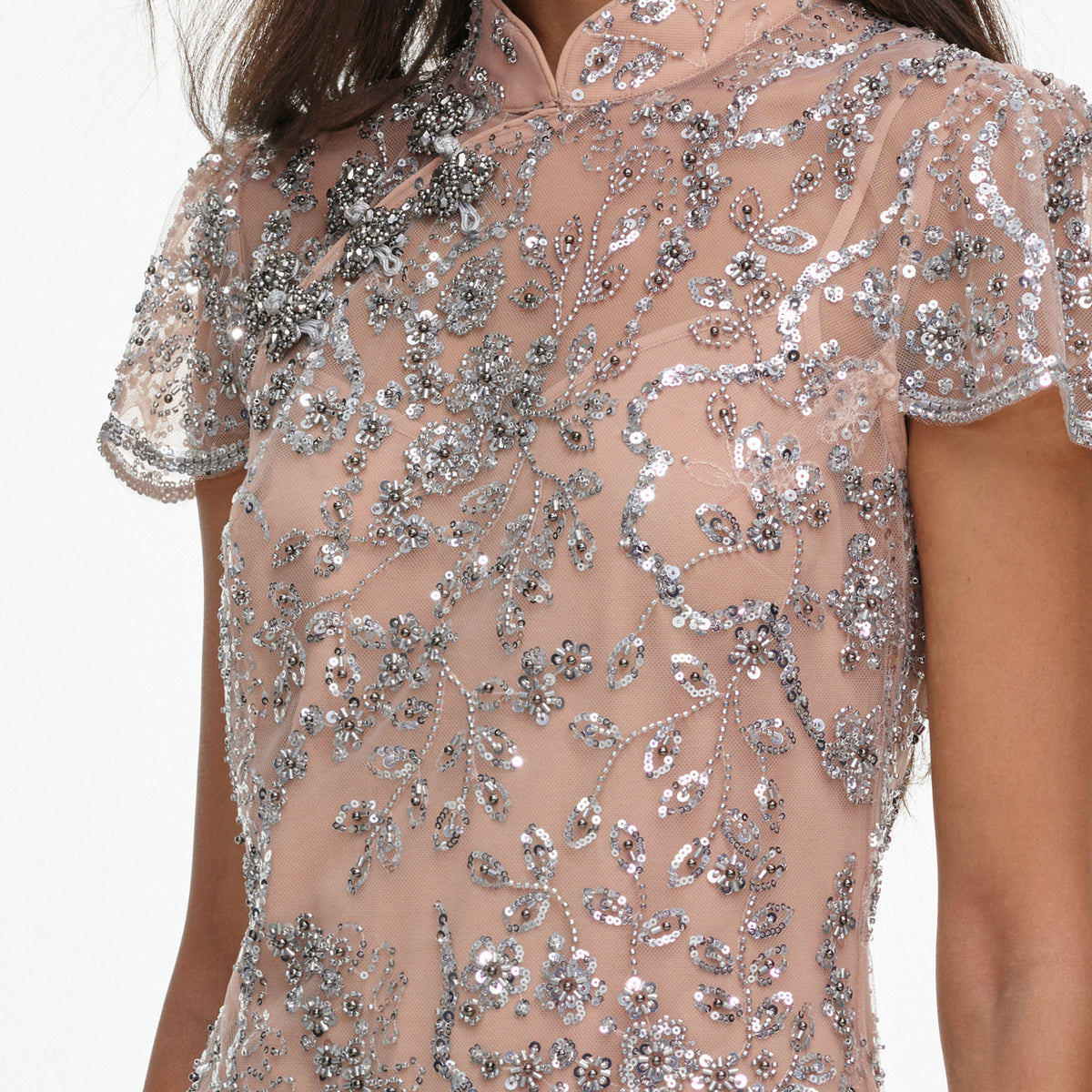 Silver Sequin Embellished Mini Dress, photo 5 of 5