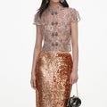 Silver Sequin Embellished Top