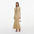Gold Metallic Knit Midi Dress