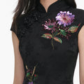 Black Jacquard Sequin Embroidered Mini Dress