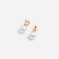 Gold Crystal Pearl Drop Earrings