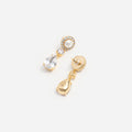 Gold Pearl Tiered Crystal Earrings