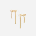 Gold Textured Bow Earrings