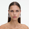 Small Pink Crystal Bow Droplet Earrings