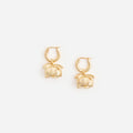 Gold Crystal Bunny Hoop Earrings