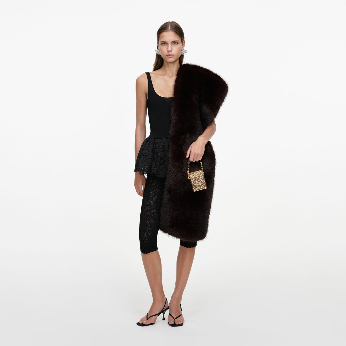 Brown Faux Fur Scarf