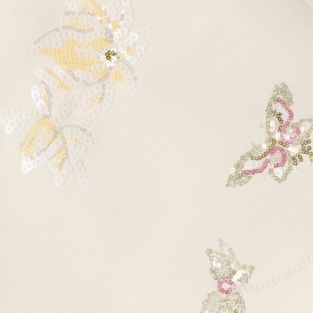 Detail Shot of the Cream Floral  Jacquard Skirt