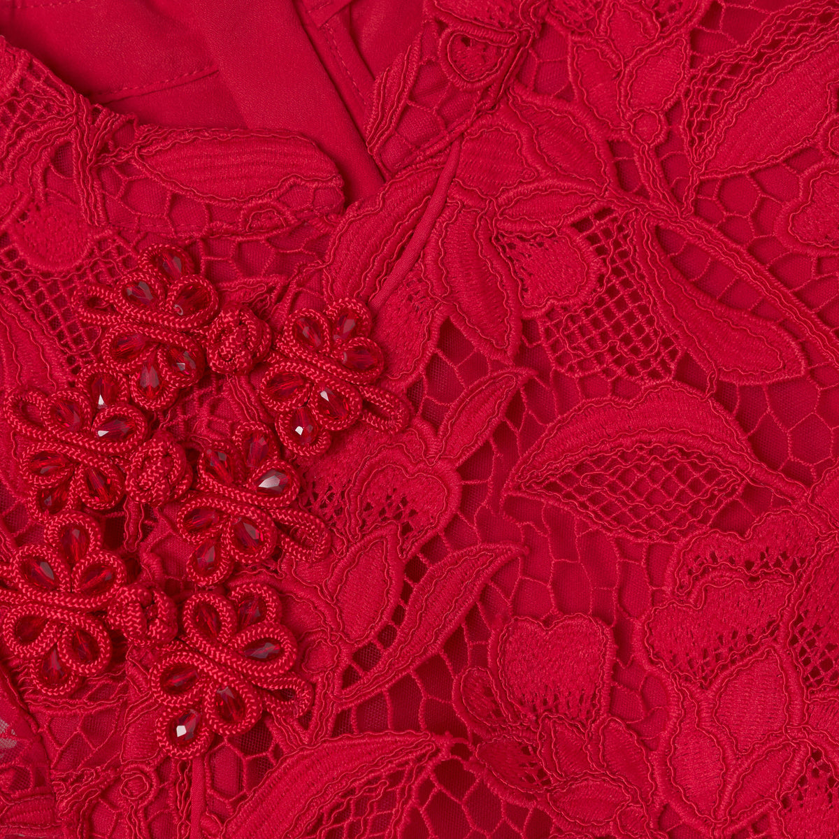 Red Lace Flower Dress