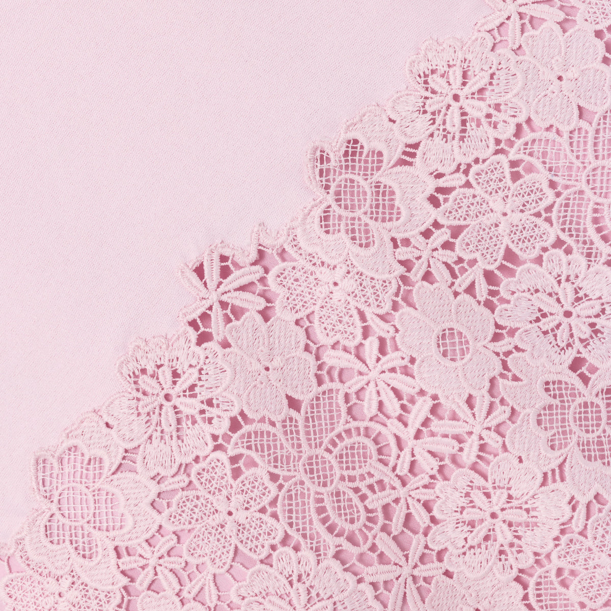 Detail Shot of the Pink Taffeta Lace Hem Dress