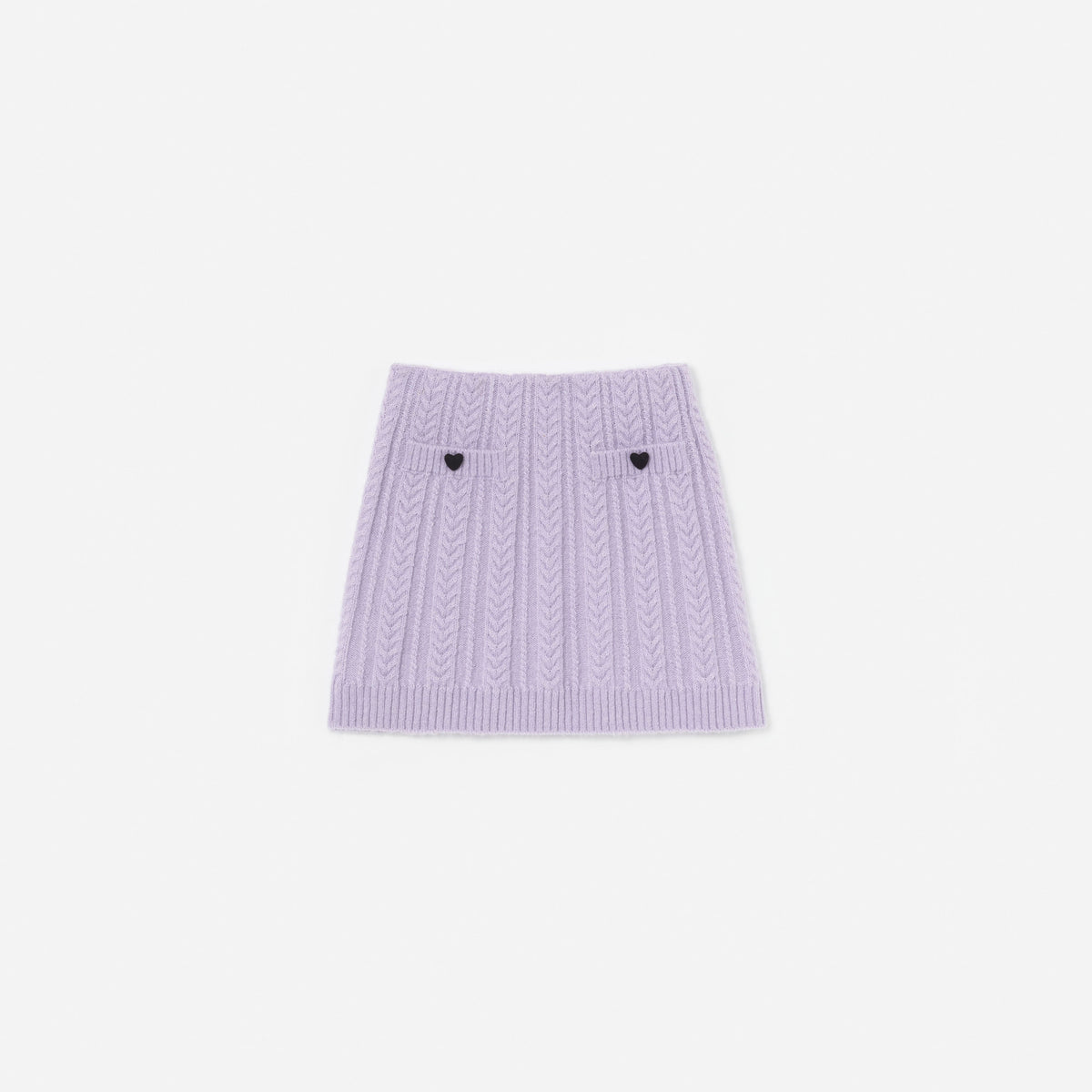 Purple Cable Knit Skirt