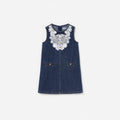 Blue Denim Lace Bib Dress