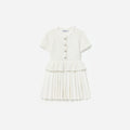 White Textured Knit Dress