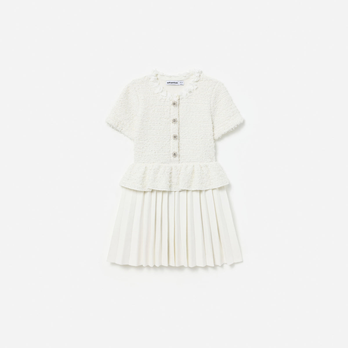 White Textured Knit Dress