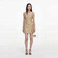 Gold Sequin Boucle Sleeveless Mini Dress