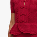 Red Knit Peplum Mini Dress