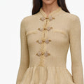 Gold Metallic Feather Knit Top
