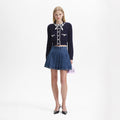 Navy Soft Knit Bow Cardigan