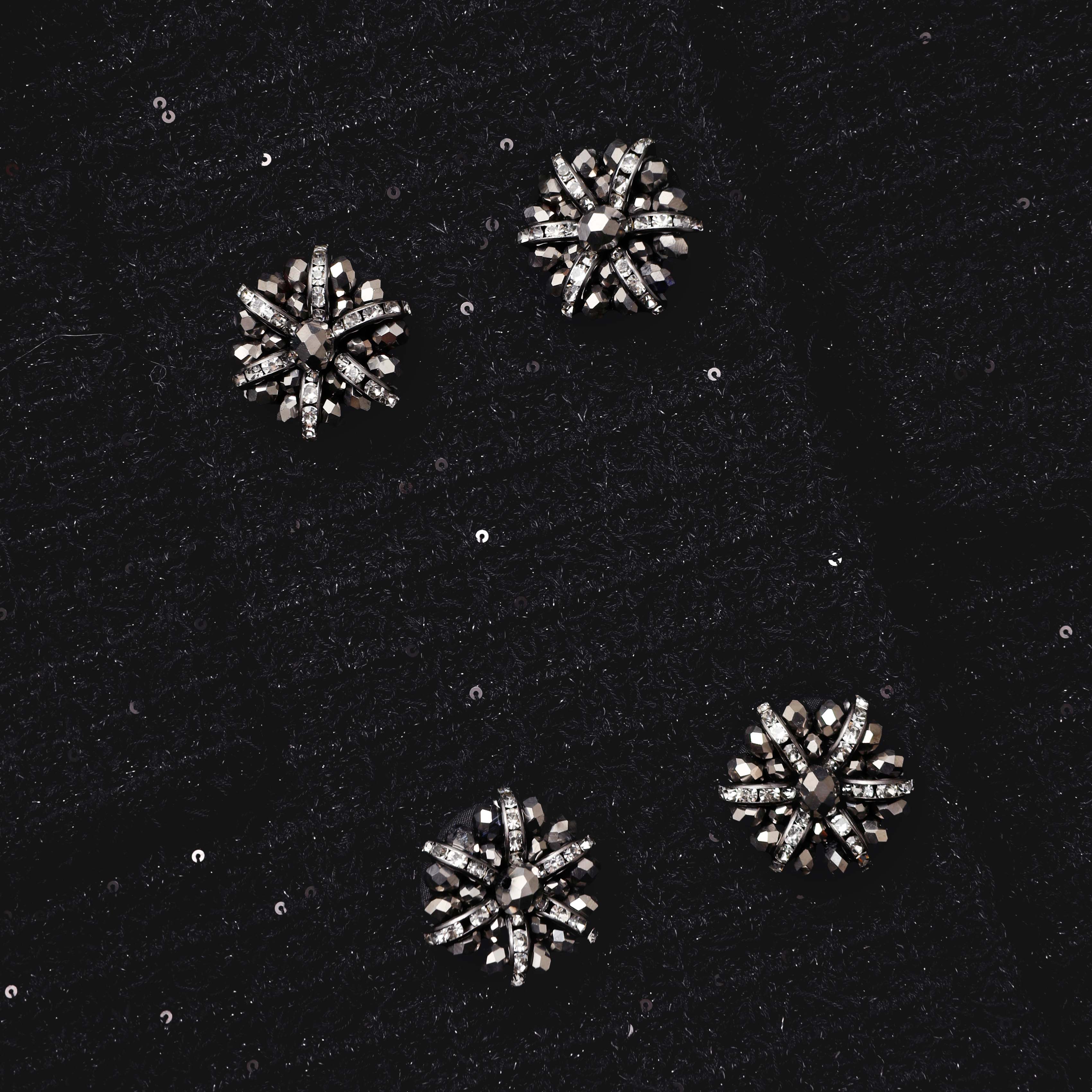 Black Textured Knit Peplum Jacket