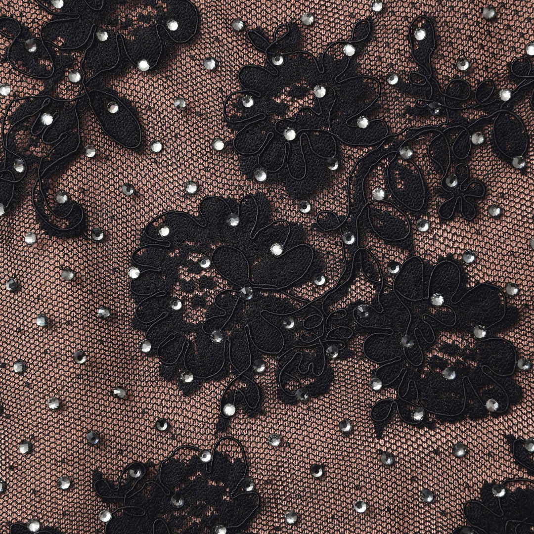 Elaine Rhinestone Tube Maxi Dress (Black)