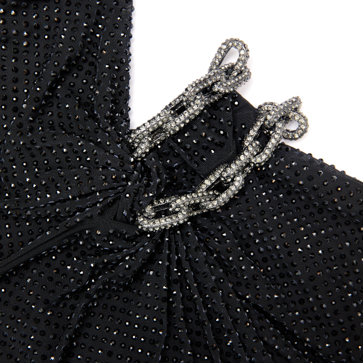 self-portrait - Black Rhinestone Embellished Maxi Dress
