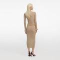 Gold Lurex Ribbed Knit Midi Dress