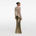 Gold Lurex Ribbed Knit Top