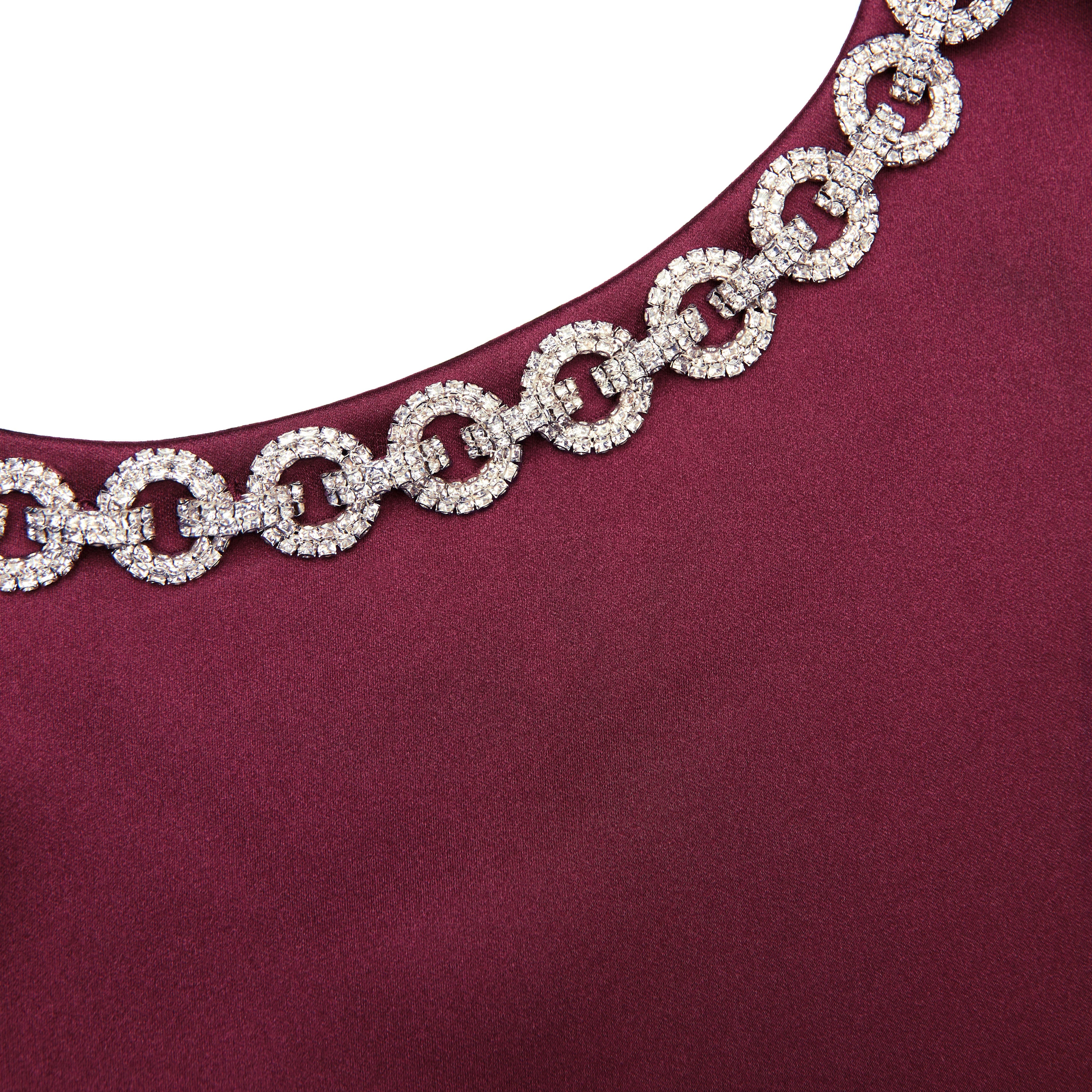 Burgundy Satin Cut Out Mini Dress