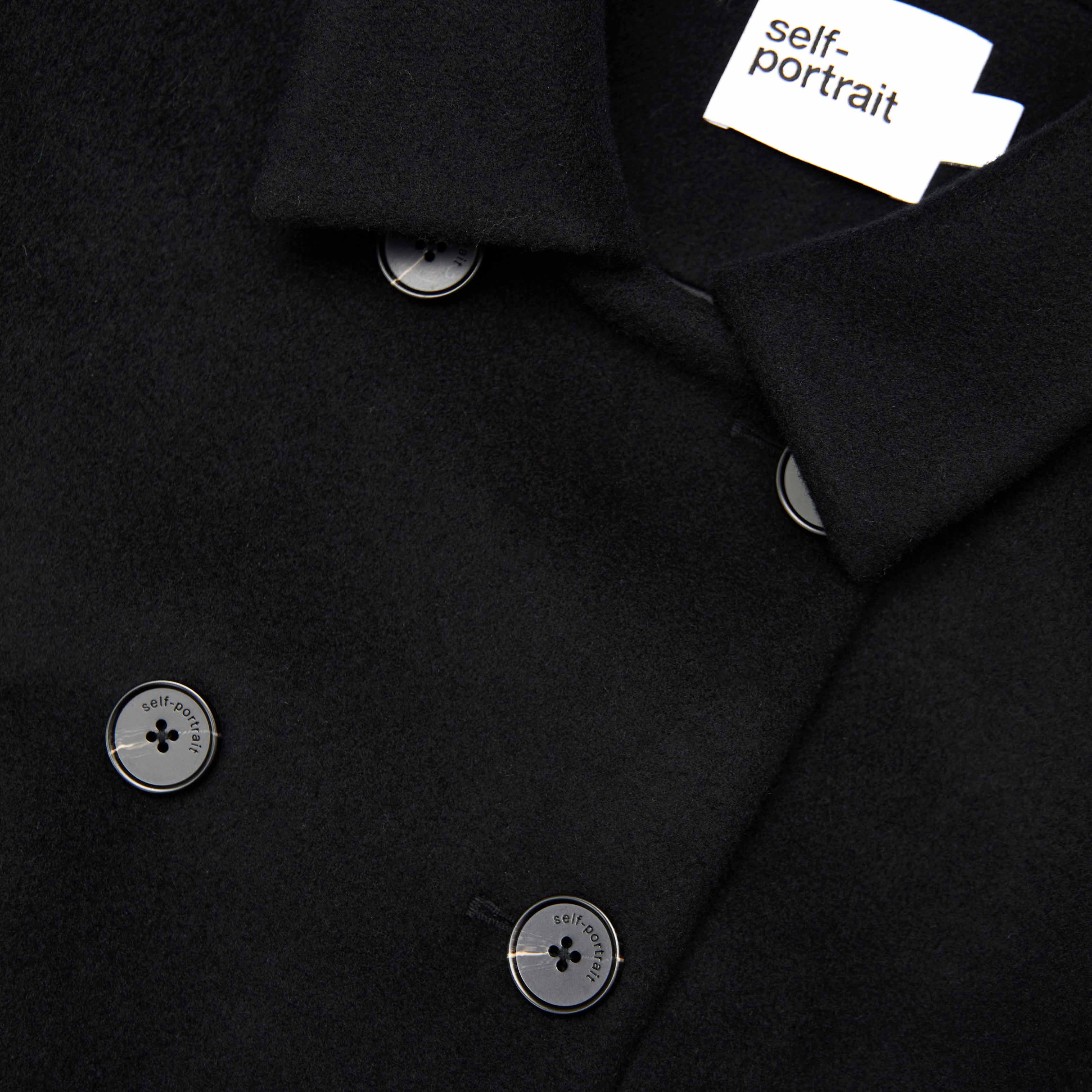 Black Wool Double Breasted Jacket