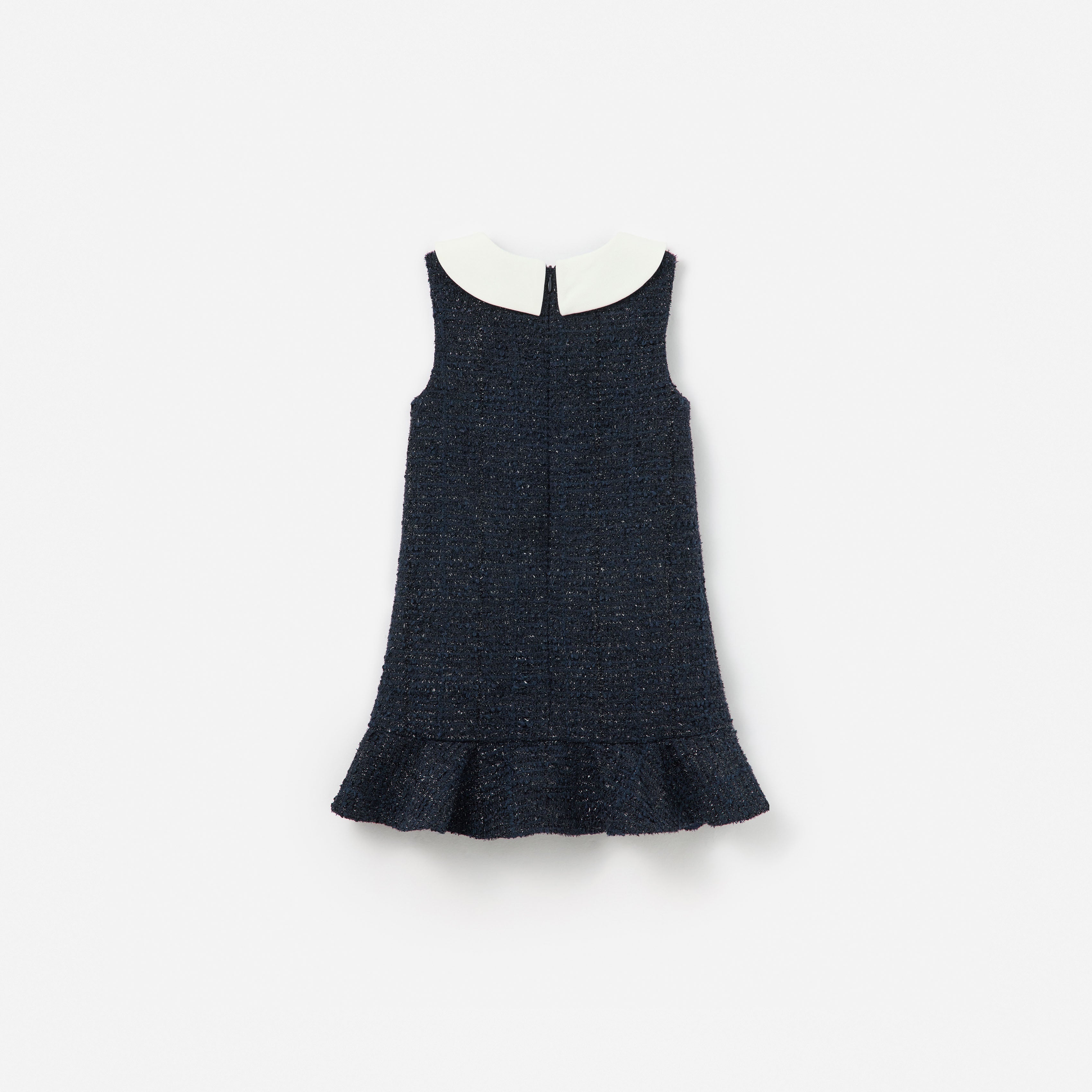 Navy Boucle Sleeveless Dress