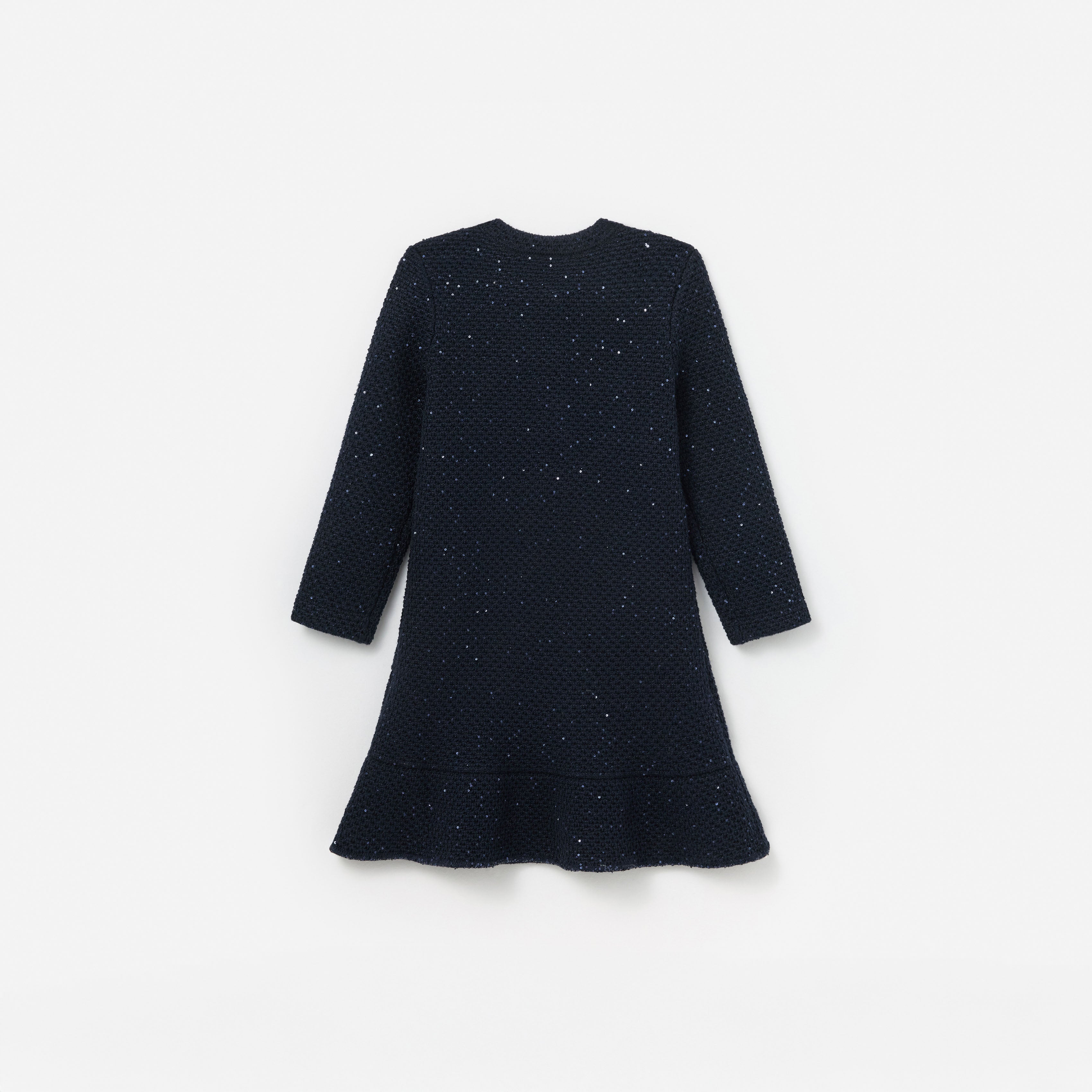 Navy Knit Long Sleeve Dress