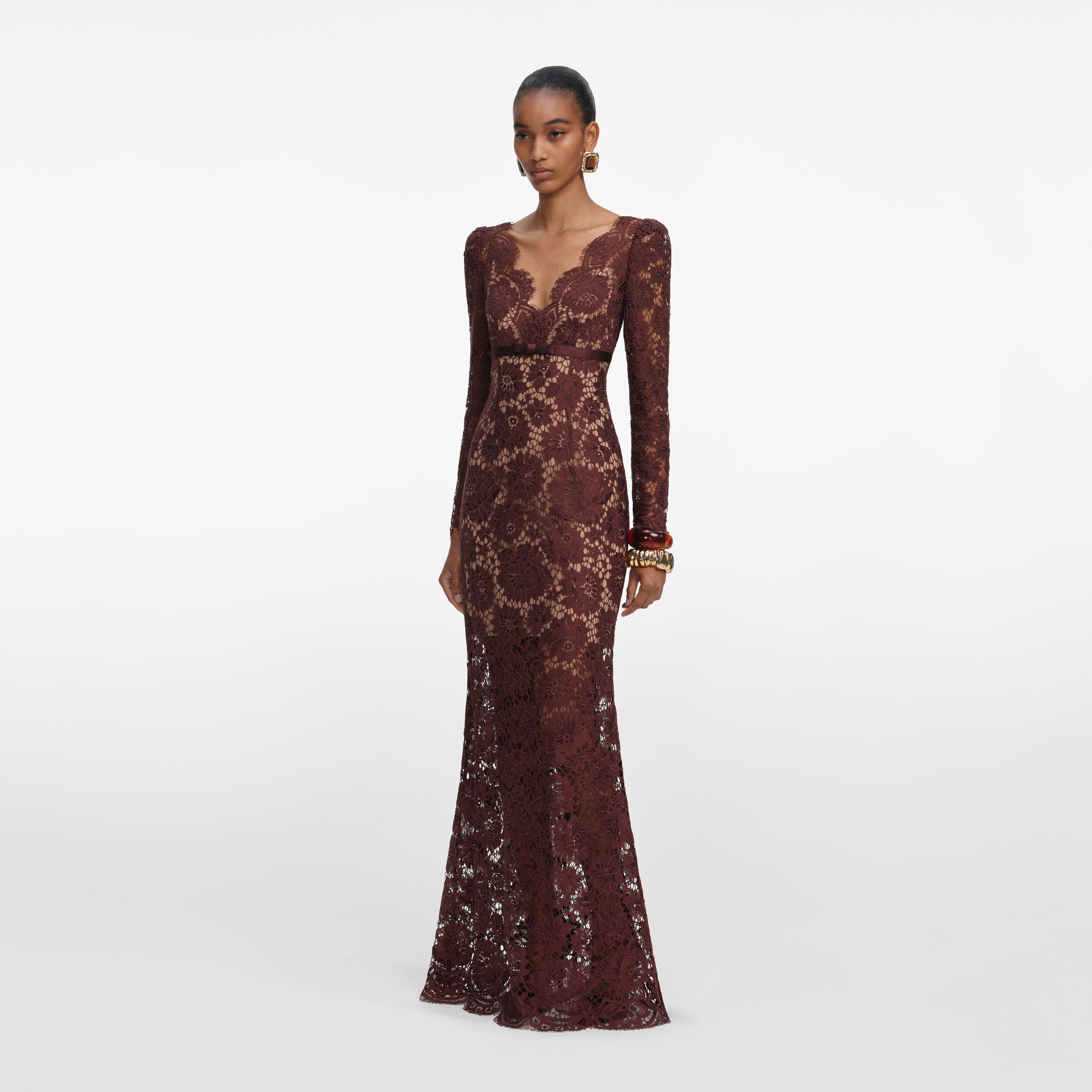 self-portrait 赤いひざ丈ワンピース US 2 Red Guipure Lace Button Midi Dress – self-portrait-US