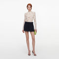 Cream Sequin Lace Top