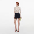 Cream Sequin Lace Top