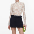 Cream Sequin Lace Top