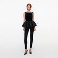 Black Panel Knit Leggings