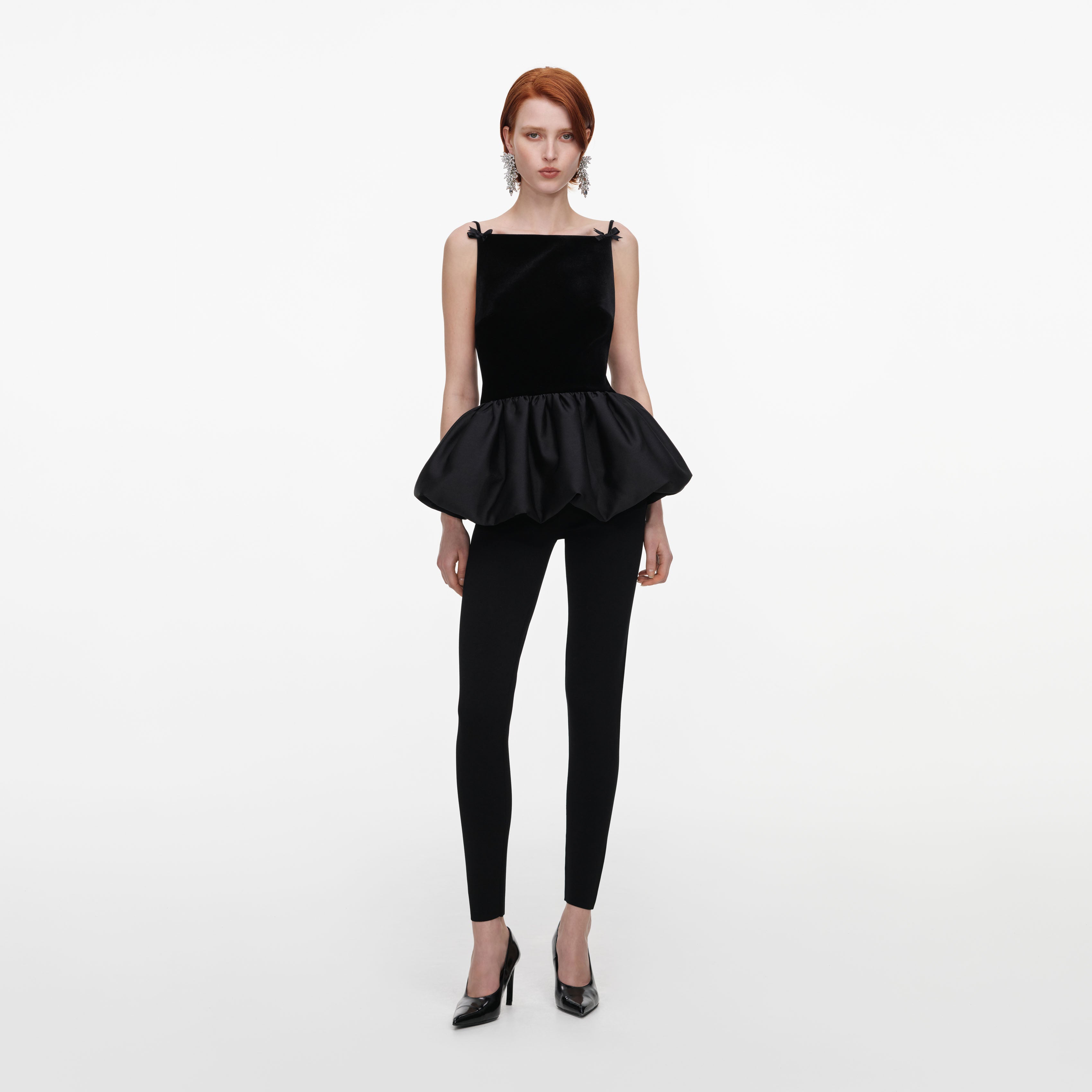 Black Panel Knit Leggings