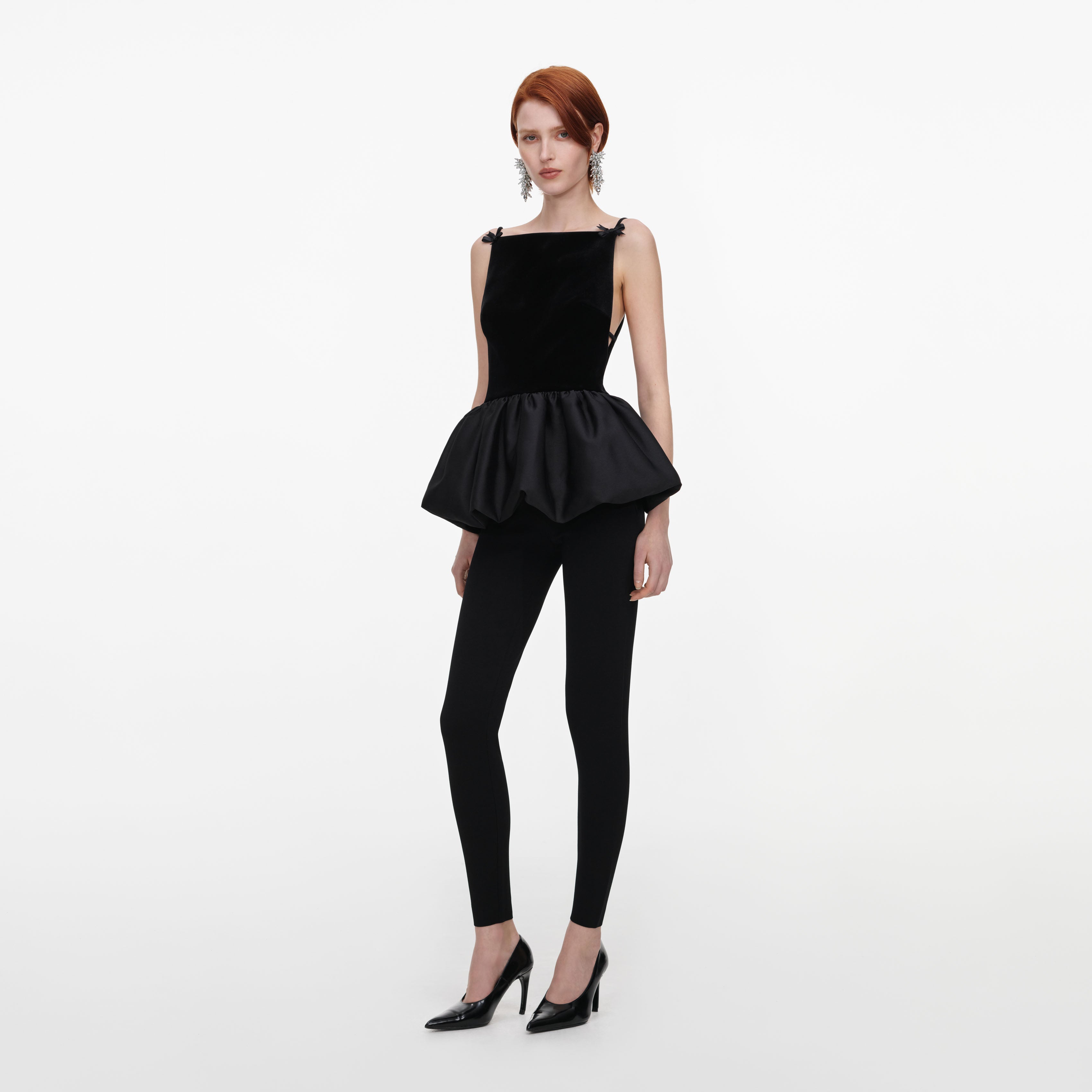 Black Panel Knit Leggings