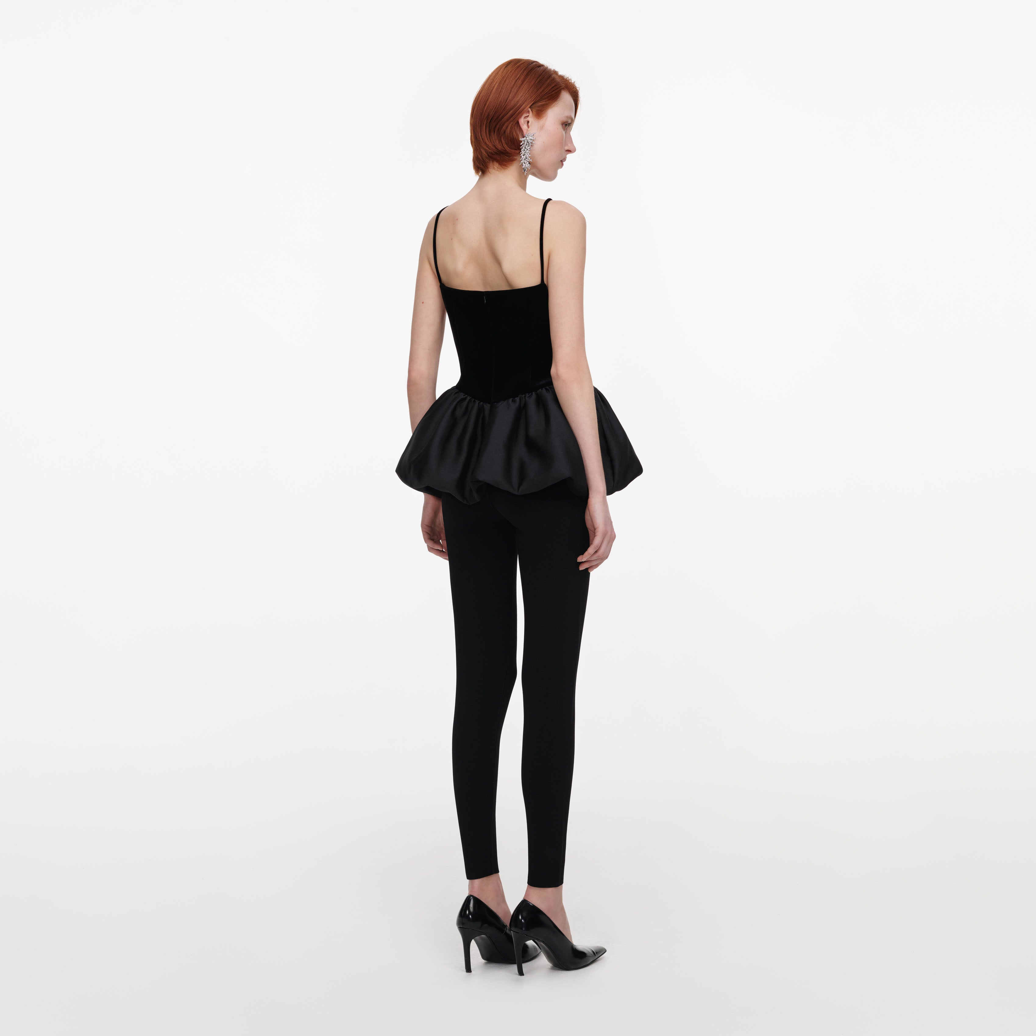 Black Panel Knit Leggings