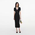 Black Rib Knit Midi Dress