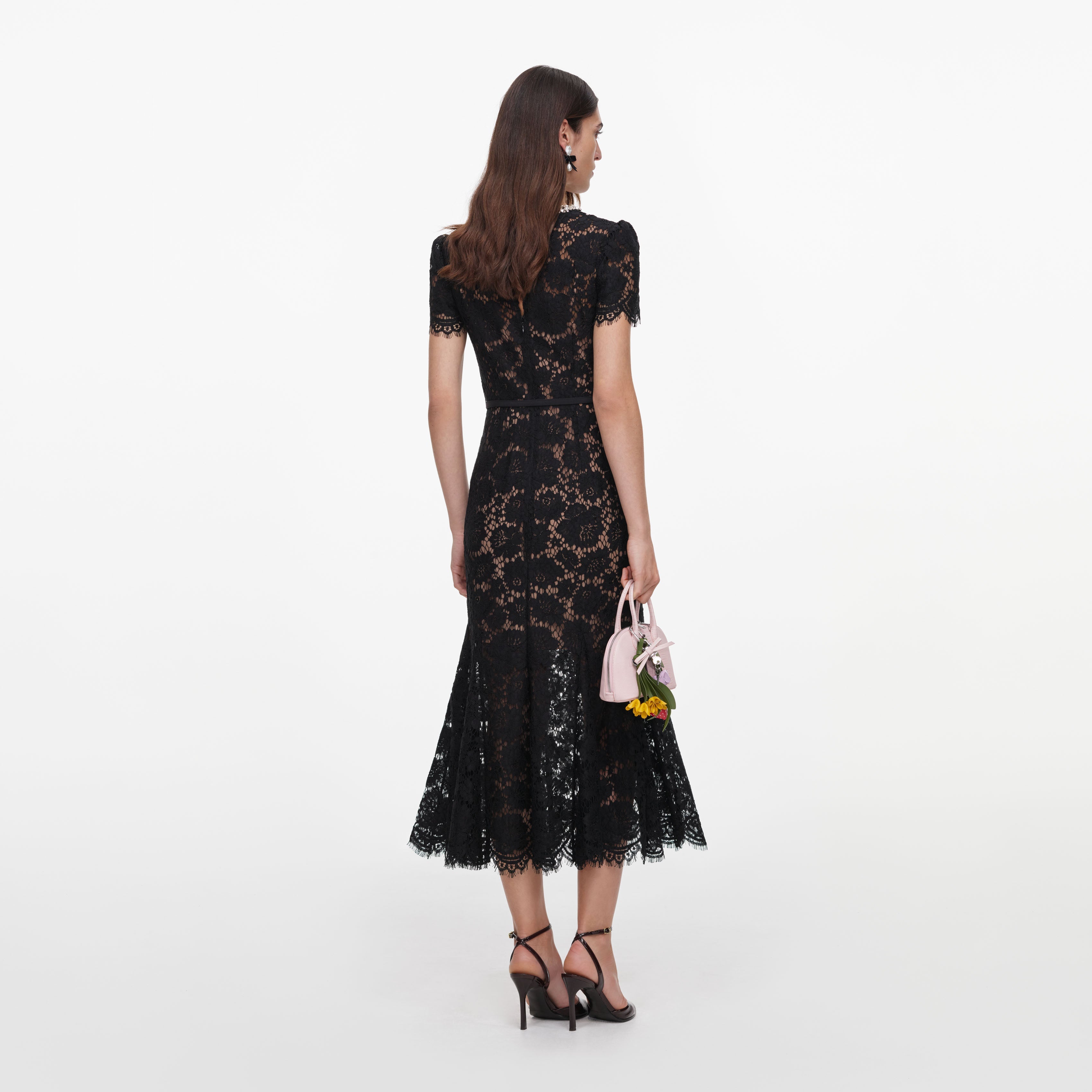 Black Lace Midi Dress