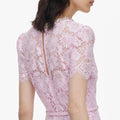 Pink Sequin Lace Midi Dress