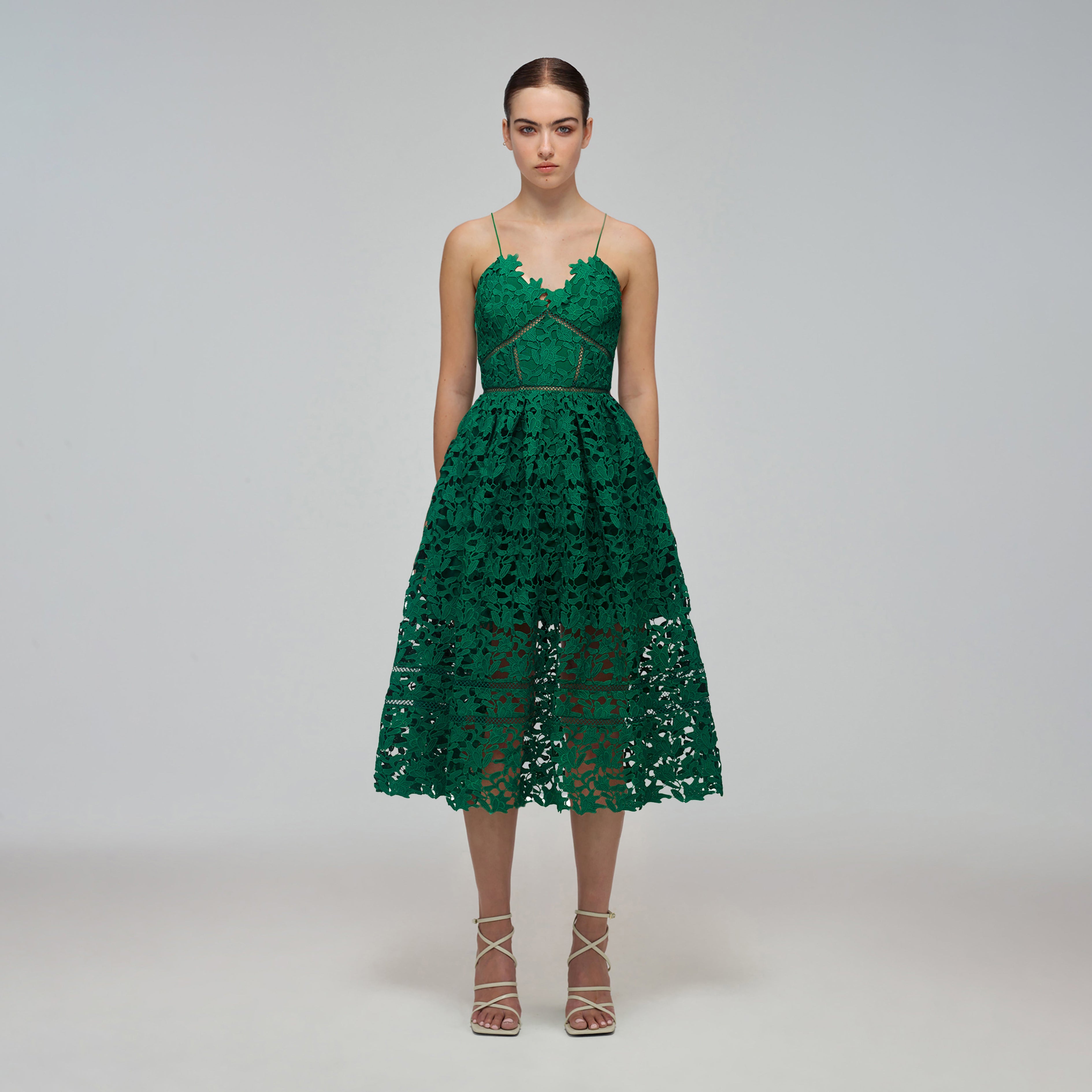 Green Azaelea Midi Dress